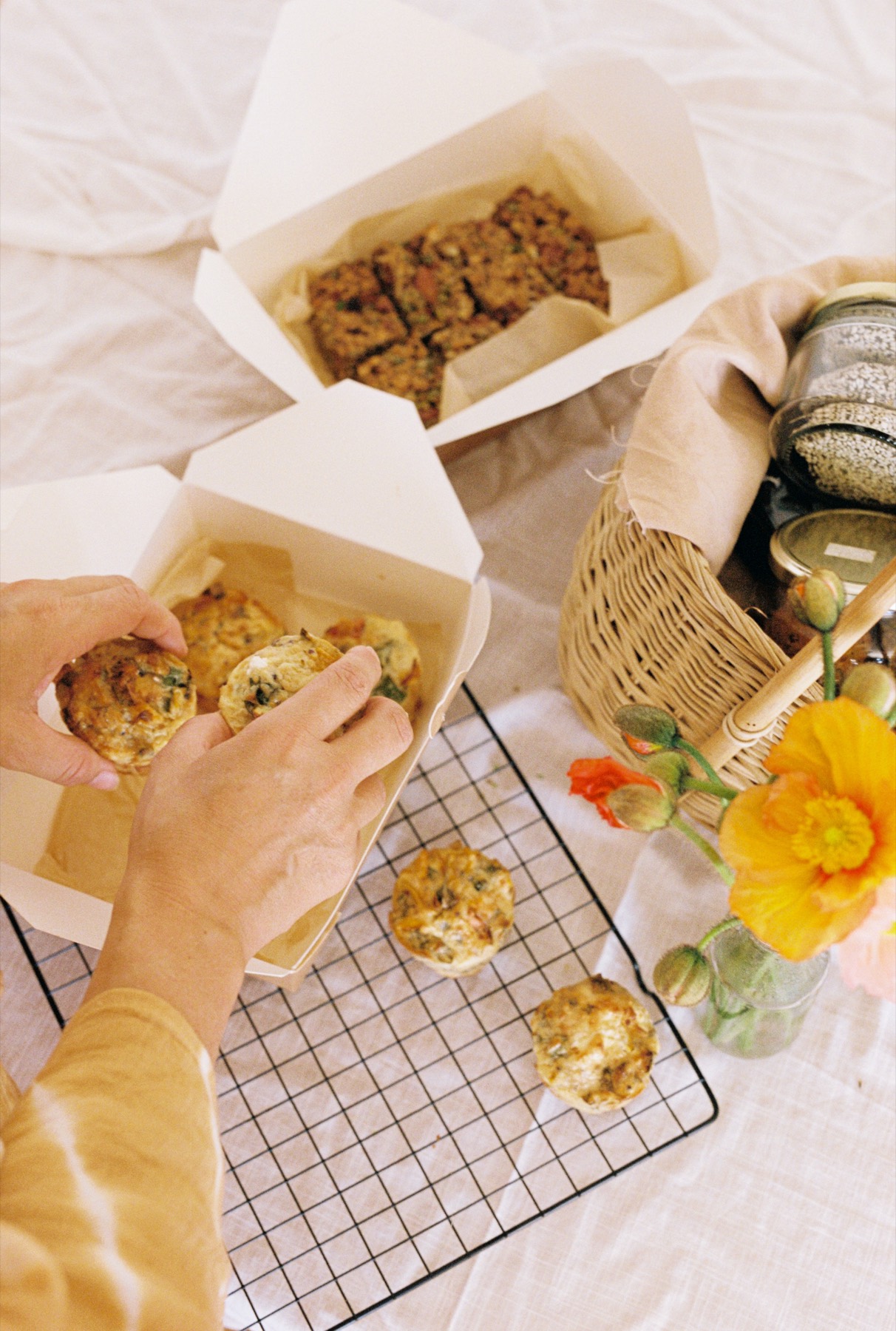 Nourishing homemade food packed up as a gift for a new mama